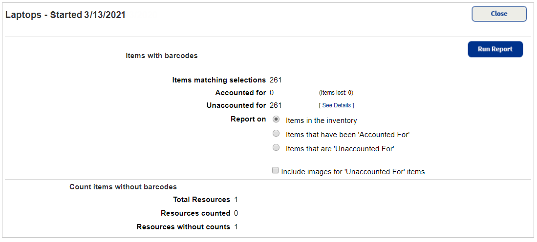 In-process Inventory Report.
